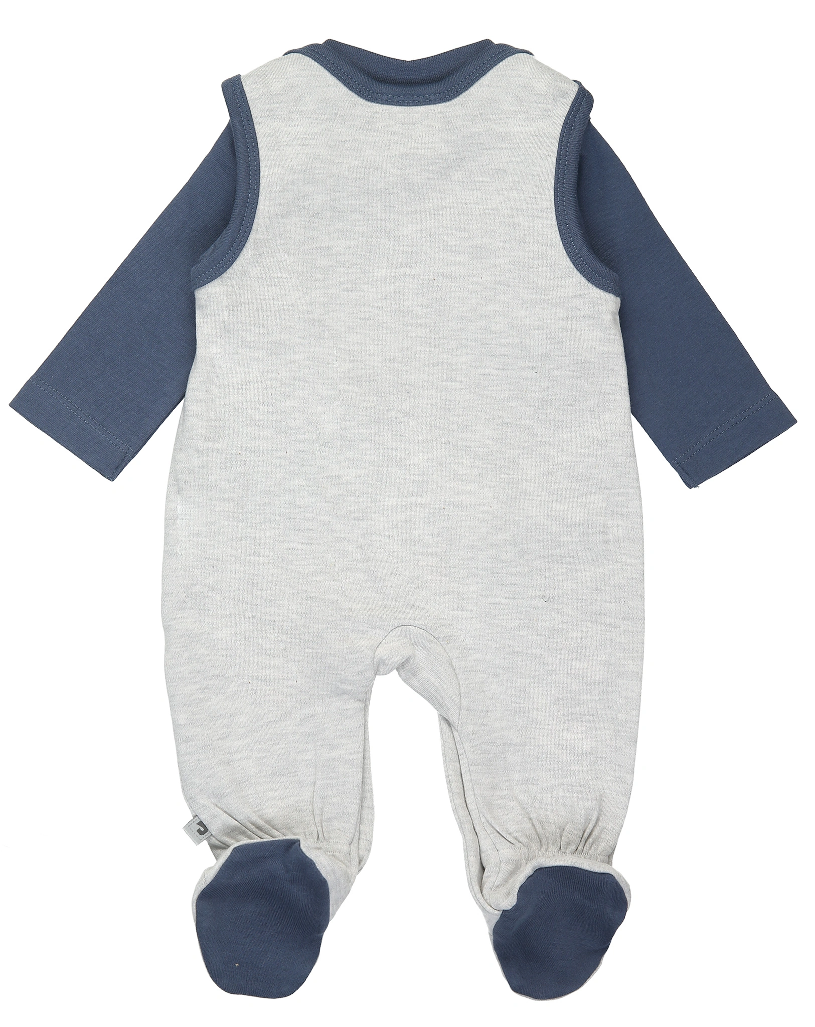 Strampler JUNGLE MOOD mit Langarmshirt in grau/indigo