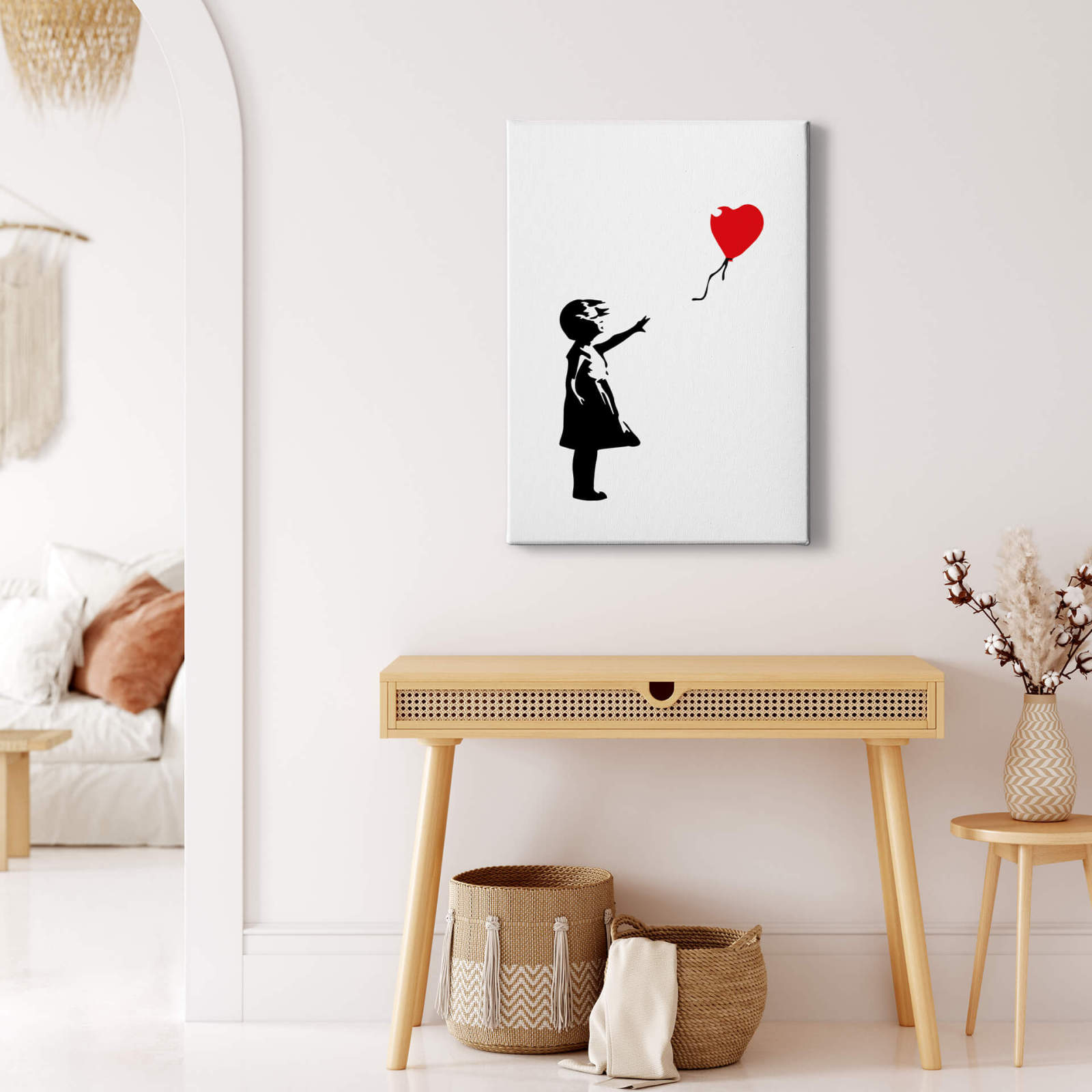 Leinwandbild MÄDCHEN MIT BALLON - Banksy- 50x70 cm