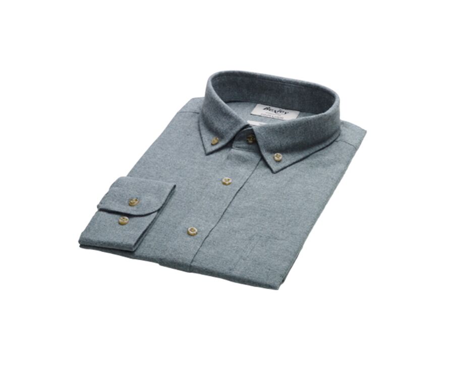 Chemise flanelle Vert Tilleul - Poche poitrine - ALEXANDER