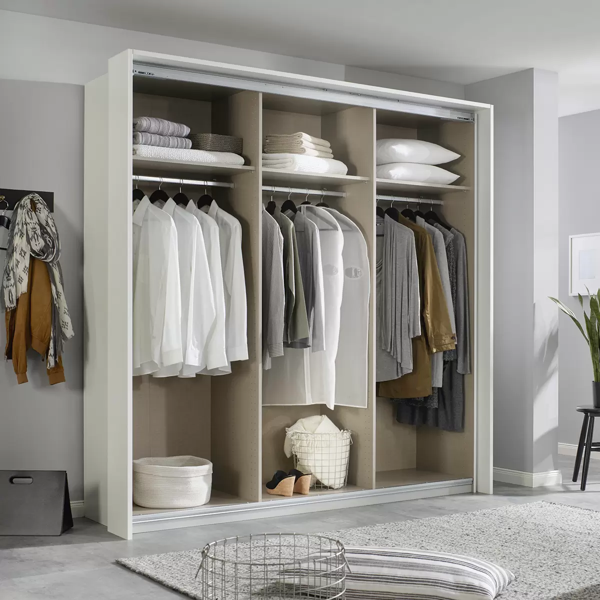 Schwebetürenschrank 3-trg Miami weiss