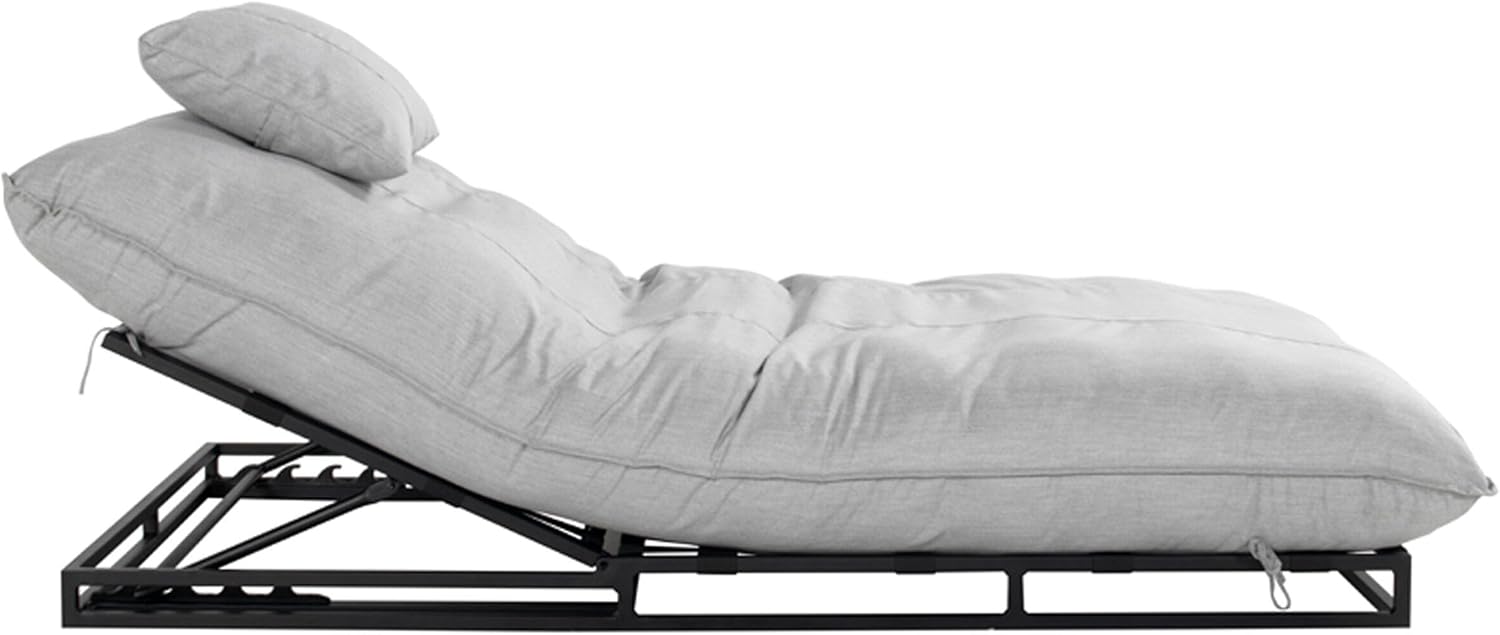 Hartman Emma Loungeliege, schwarz/marmor, Alu/Sunbrella, 196x125x41 cm, Rückenlehne verstellbar