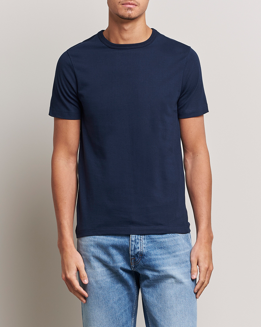Merz b. Schwanen 1950s Classic Loopwheeled T-shirt Ink Blue