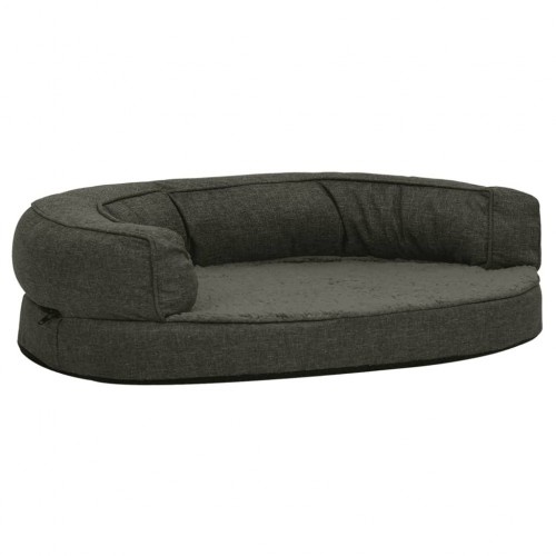 Sofá oval acolchoado para cães Vidaxl com almofada cinza escura