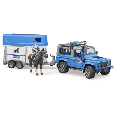 BRUDER® 2588 Landrover Defender Polizeiauto mit Anhänger