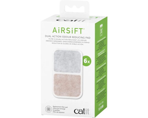 Kattenbakfilter catit AiRSiFT Dual Action Pad, verpakking van 6