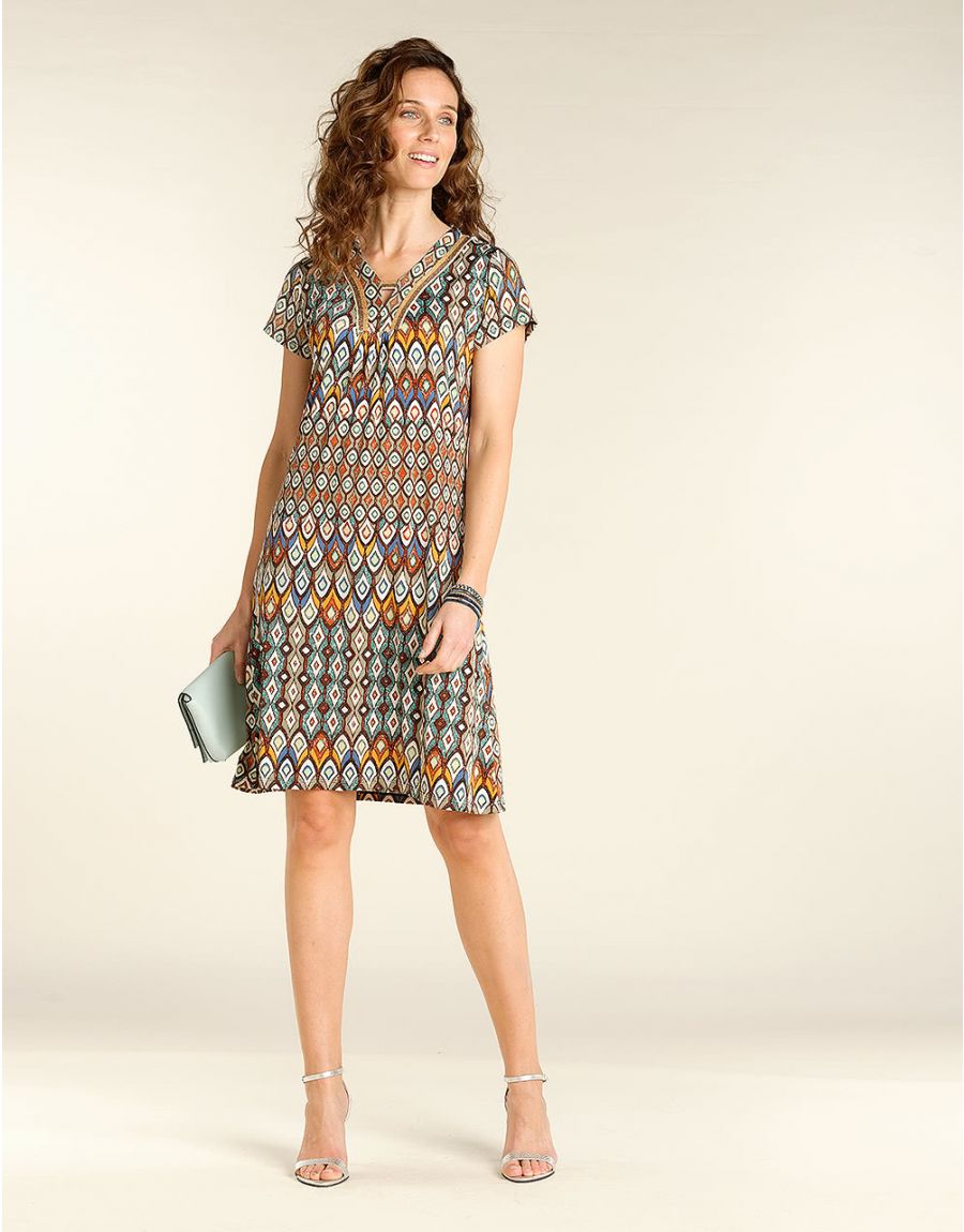 Robe trapèze imprimé 70's