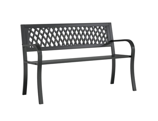 VIDAXL - Banc de jardin noir 120 cm acier
