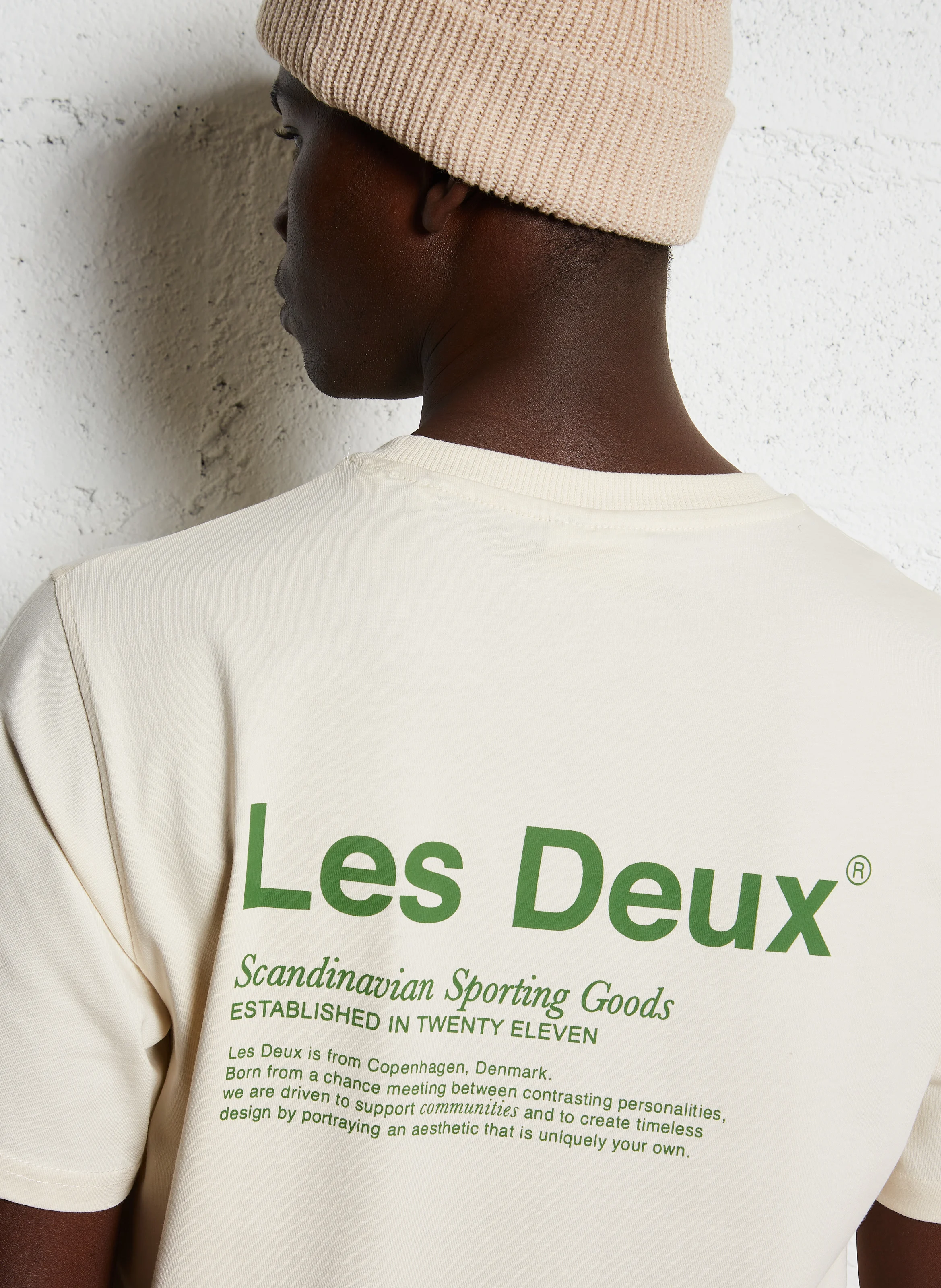 BRODY - Tee-shirt droit en coton sérigraphié | Beige