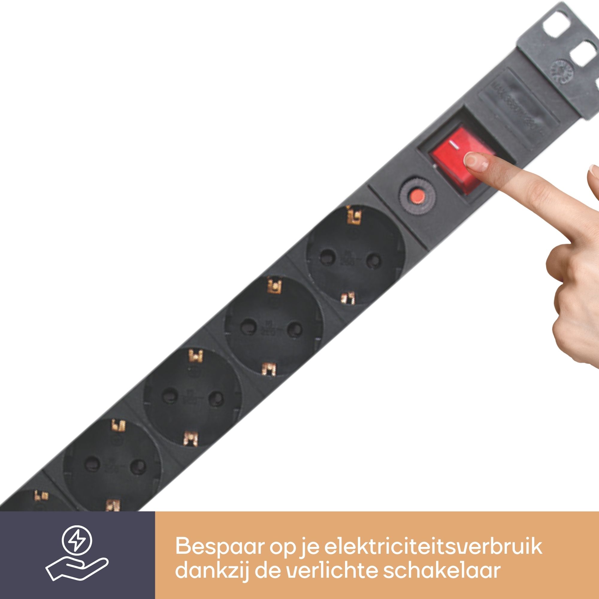 Perel EBP08PDU-G 8-weg stekkerdoos met schakelaar - 2,15 meter