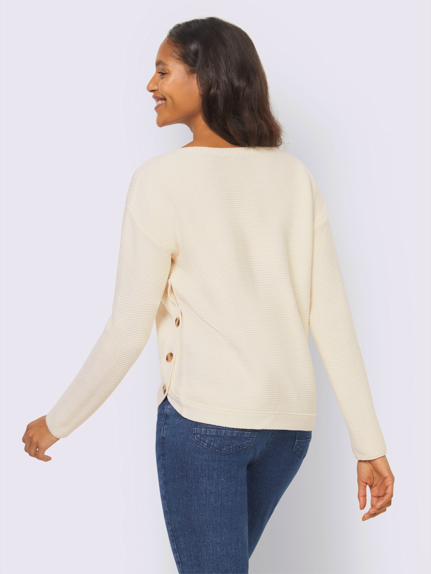 Pull superbe motif en côte perlée