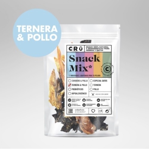 CRU Snack Mix sabor carne e frango para animais de estimação