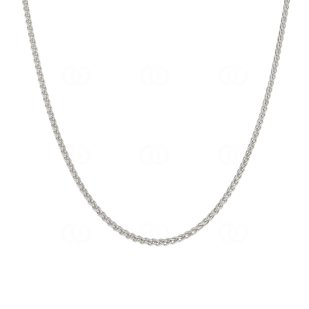 Zopfkette 750/18 K Weissgold 2.1mm