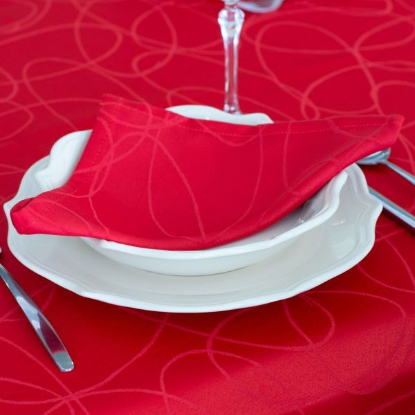 BESTGIFT Pack 6 Guardanapos Anti-nódoa Lines Vermelho 45x45 - 4333