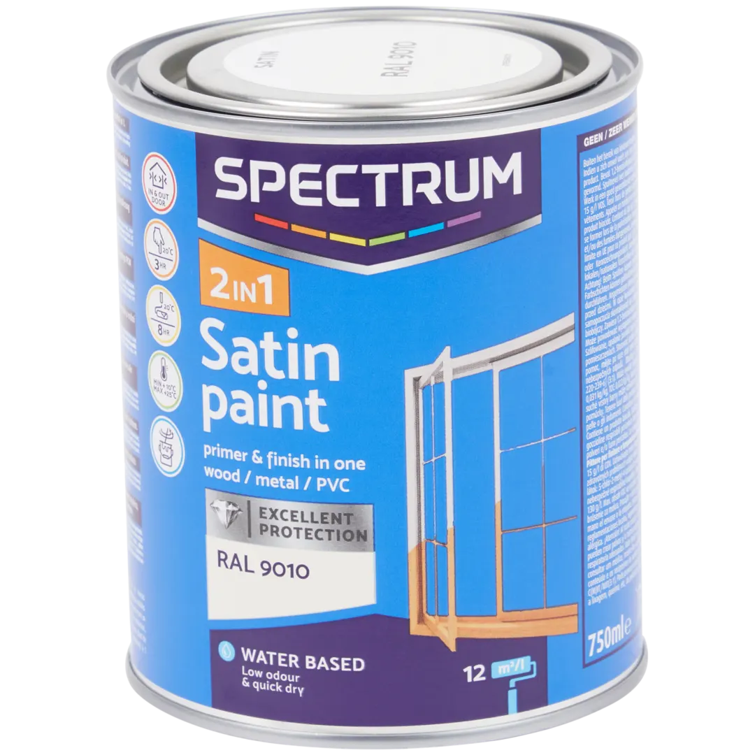 Peinture satinée 2-en-1 Spectrum RAL 9010