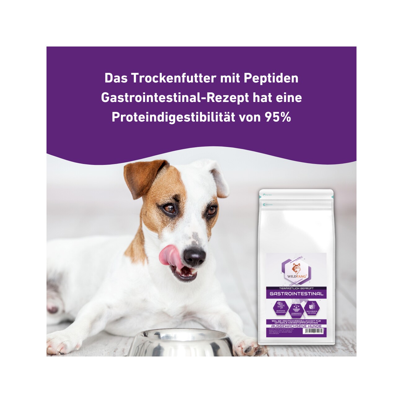 Wildfang VetLine Trockenfutter mit Peptiden für Hunde - Gastrointestinal 100 ml