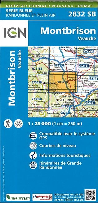 IGN - 2832 SB MONTBRISON VEAUCHE 1 25 000