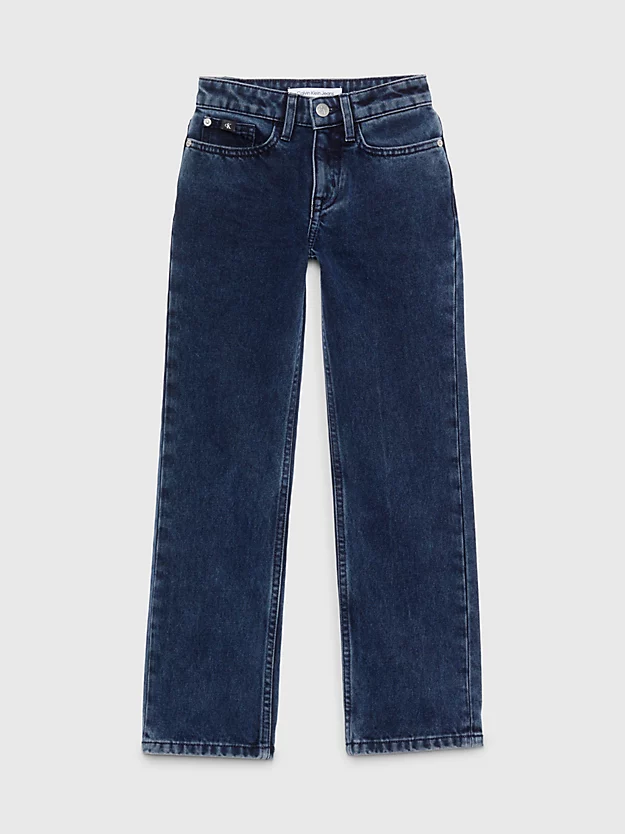 Calça jeans reta de cintura alta