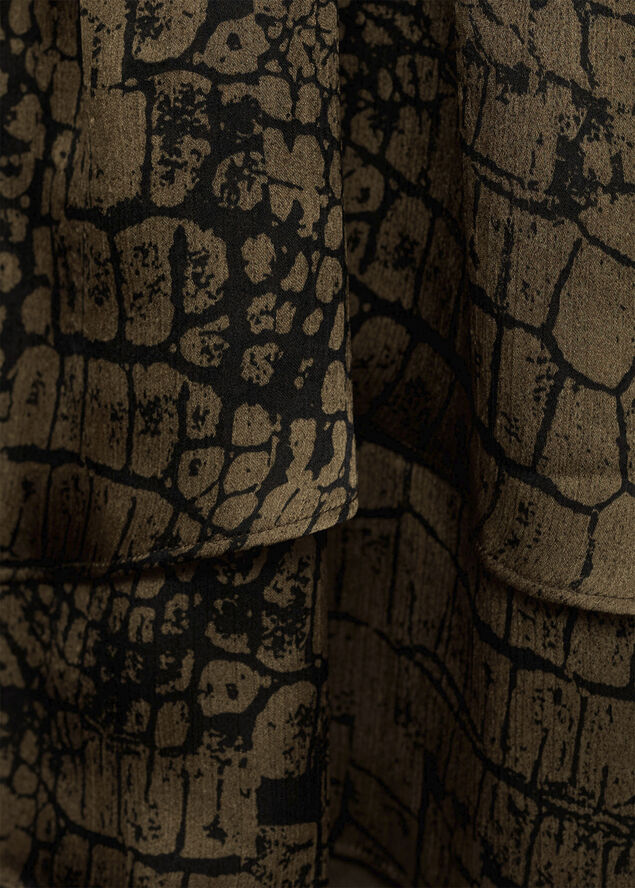 MANGO Animal print ruffle dress Brown
