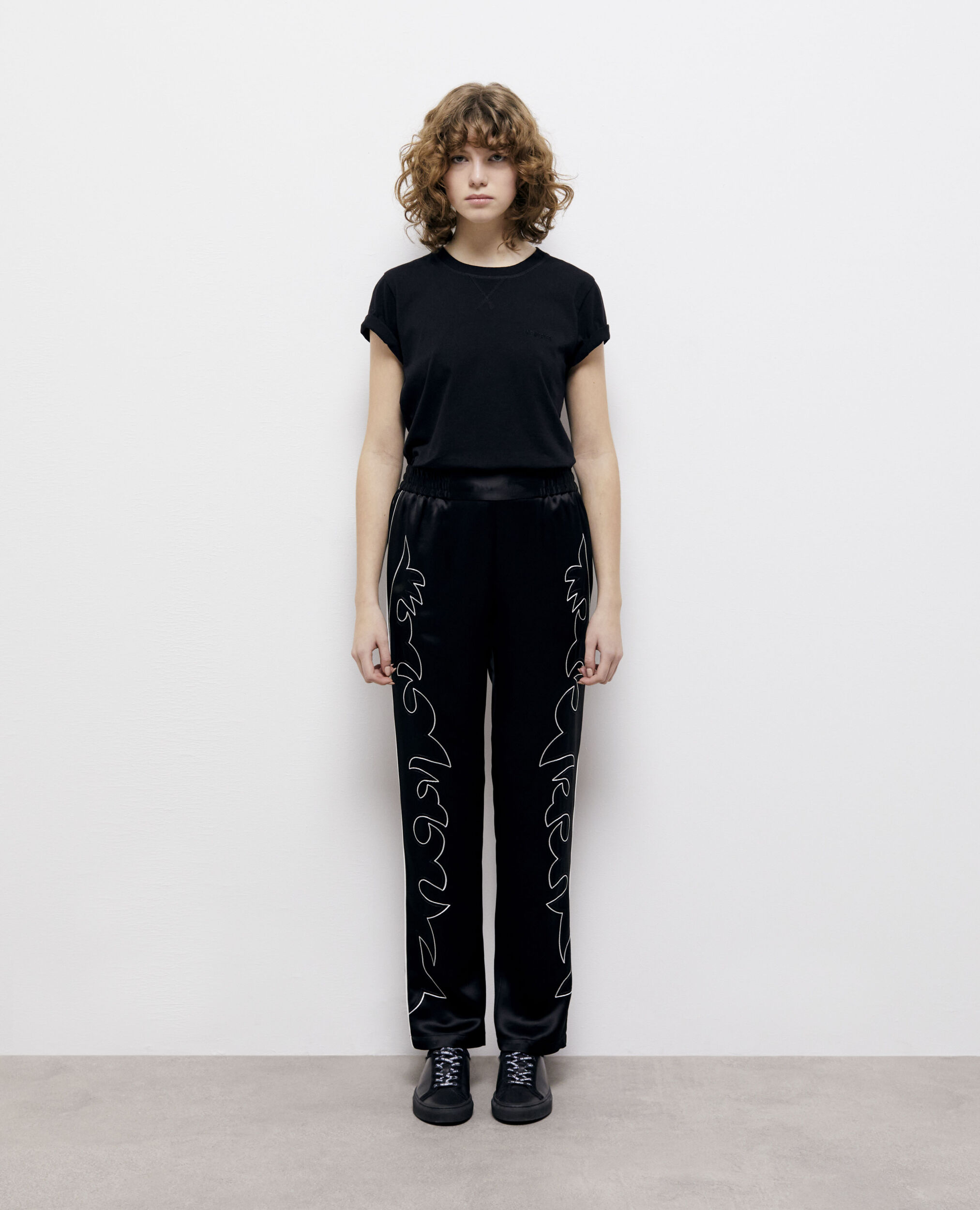 Pantalon noir avec broderie Western