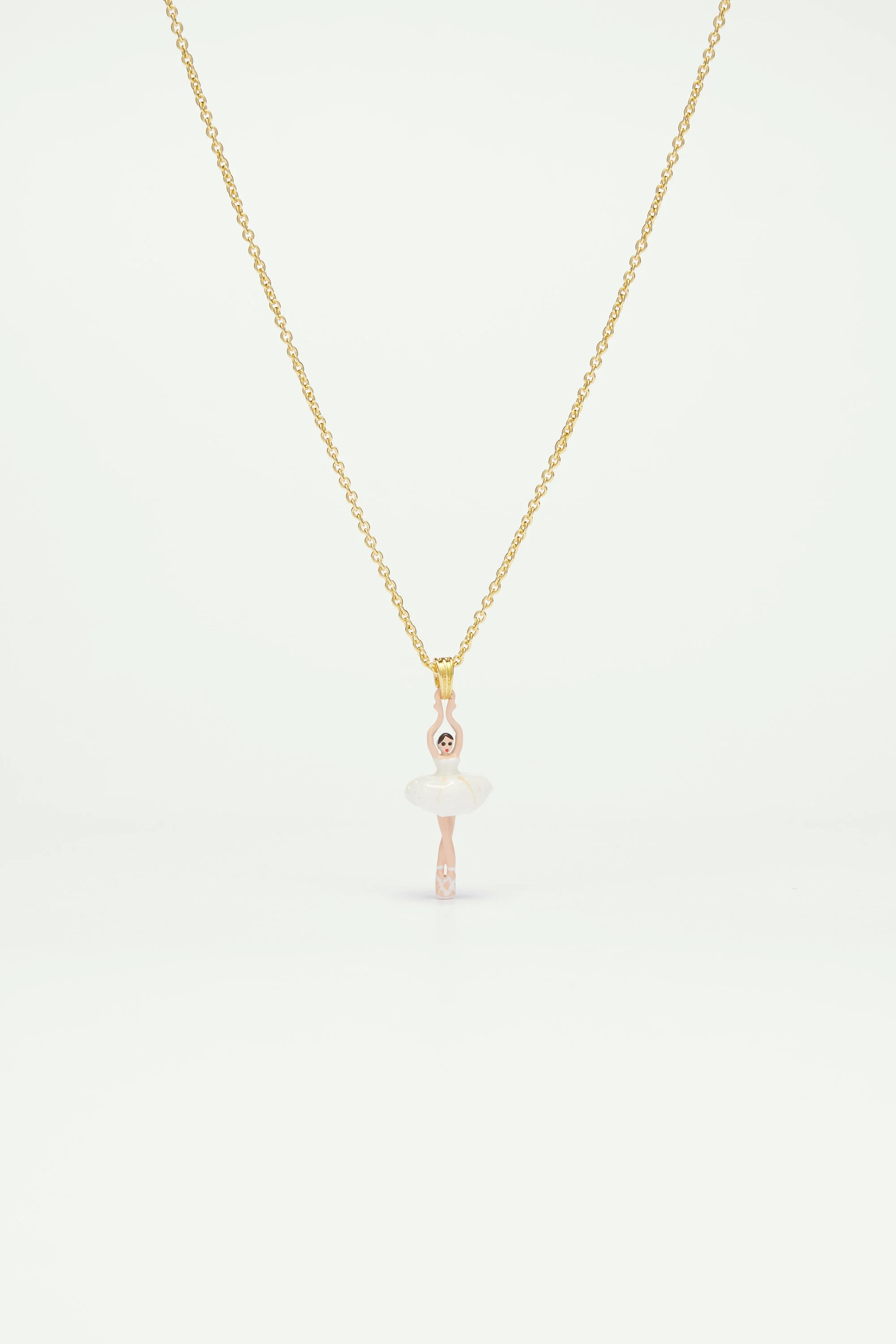 Collier mini ballerine en tutu blanc | Blanc