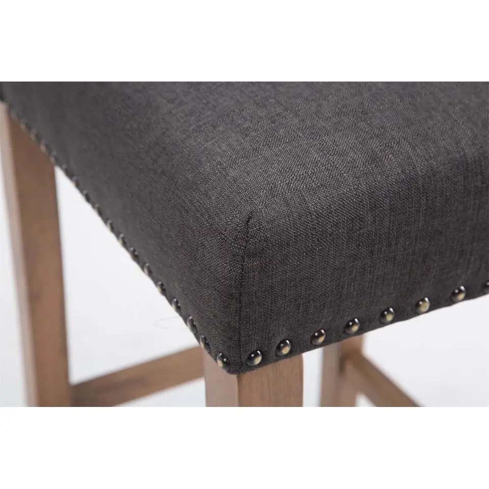 CLP Barkruk Louise antiek licht Frame - Stof - donkergrijs