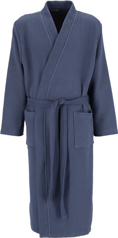 SCHIESSER - Heren Badjas - Donkerblauw - Dunne Wafel Piqué