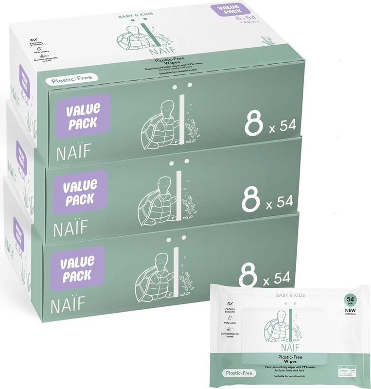Naïf - Billendoekjes - Plasticvrij - Eucalyptusvezels - 100% Vegan