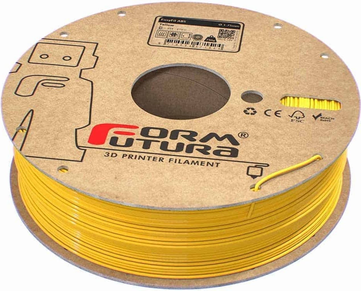 FormFutura  EasyFil™ ABS Yellow, 1,75 mm / 750 g    Schlagfestes ABS Filament in Gelb