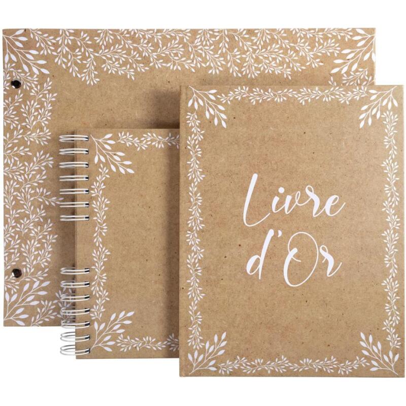 Livre d'or 100 pages tranche or 27 x 22 cm Kraft
