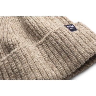 Unisex-Strickmütze Rippe, Beige