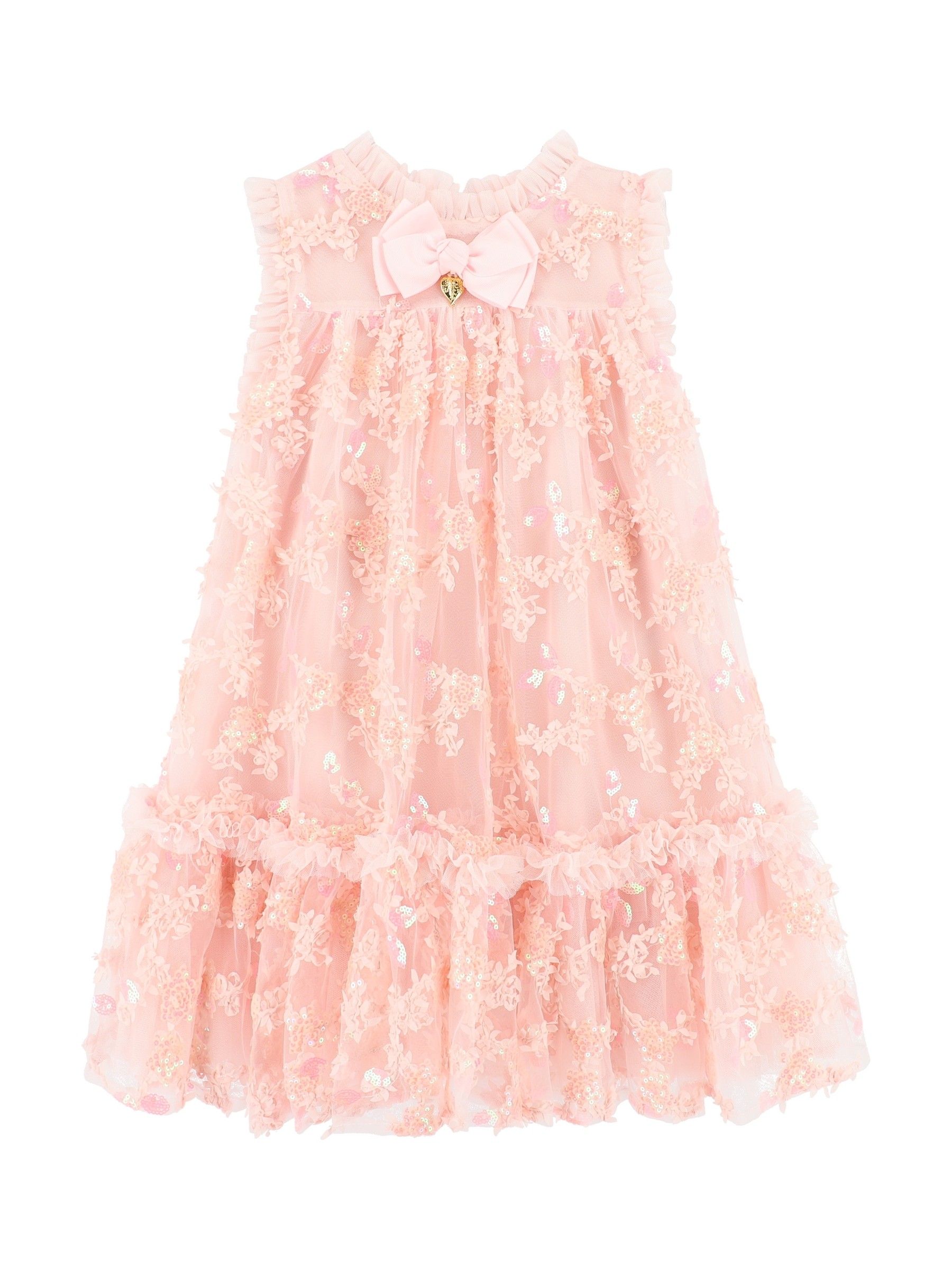 Angels Face roze Tilly tule jurk met paillettenbloem