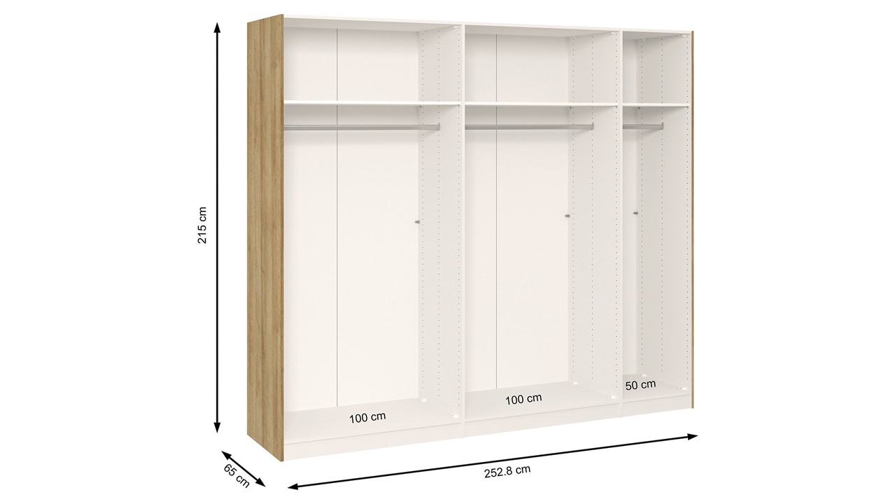 Schuifdeurkast Kixx met houten deuren eiken/antraciet/eiken