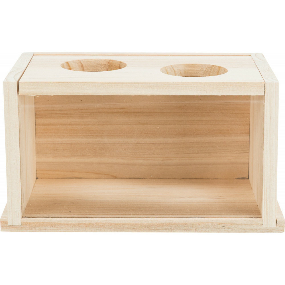 Baignoire de sable en bois pour rongeurs, 22 x 12 x 12 cm.