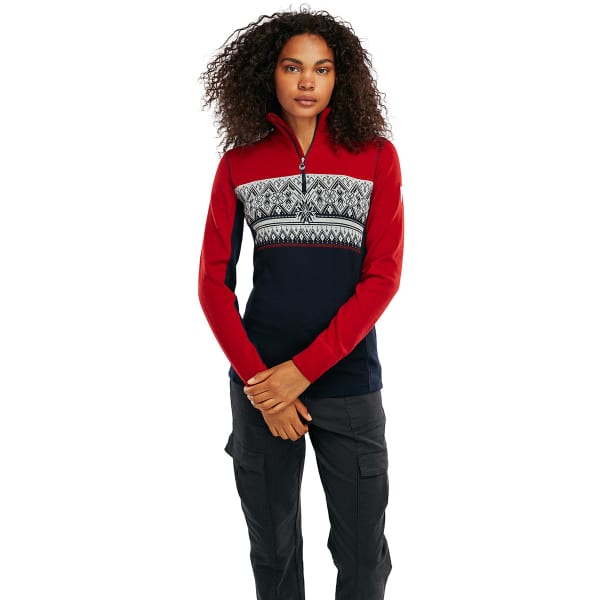Pull DALE OF NORWAY MORITZ F BASIC SWEATER RASPBERRY NAVY OFFWHITE