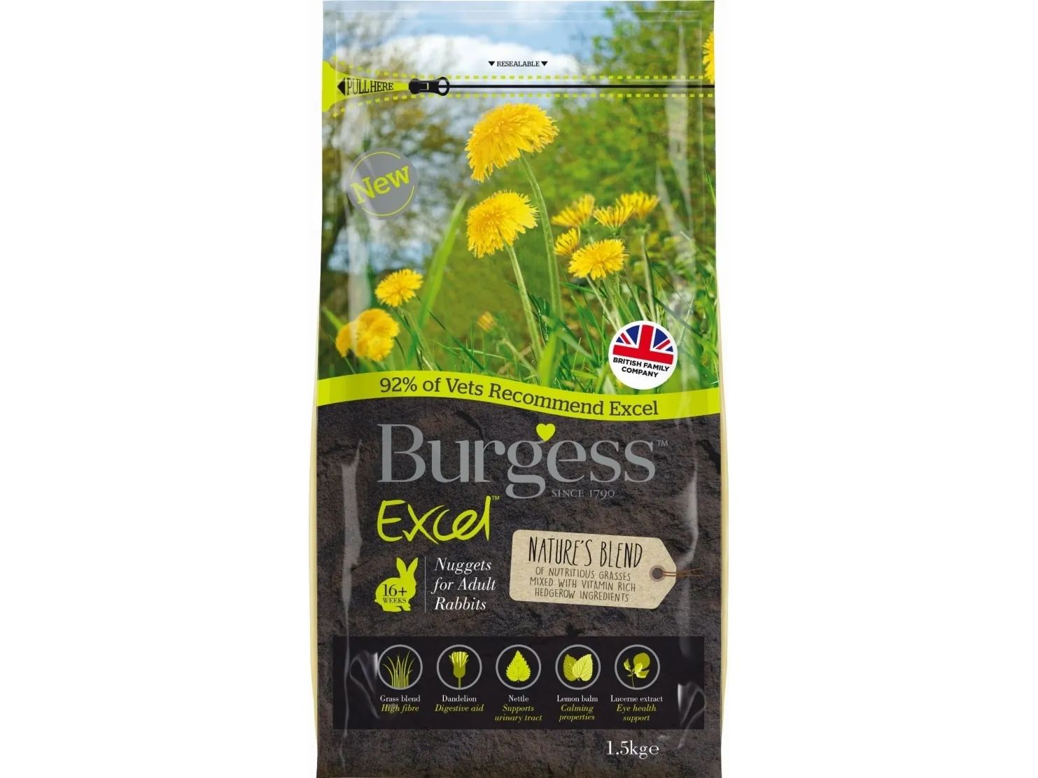 Burgess Adult kanin Natures Blend 1,5 kg