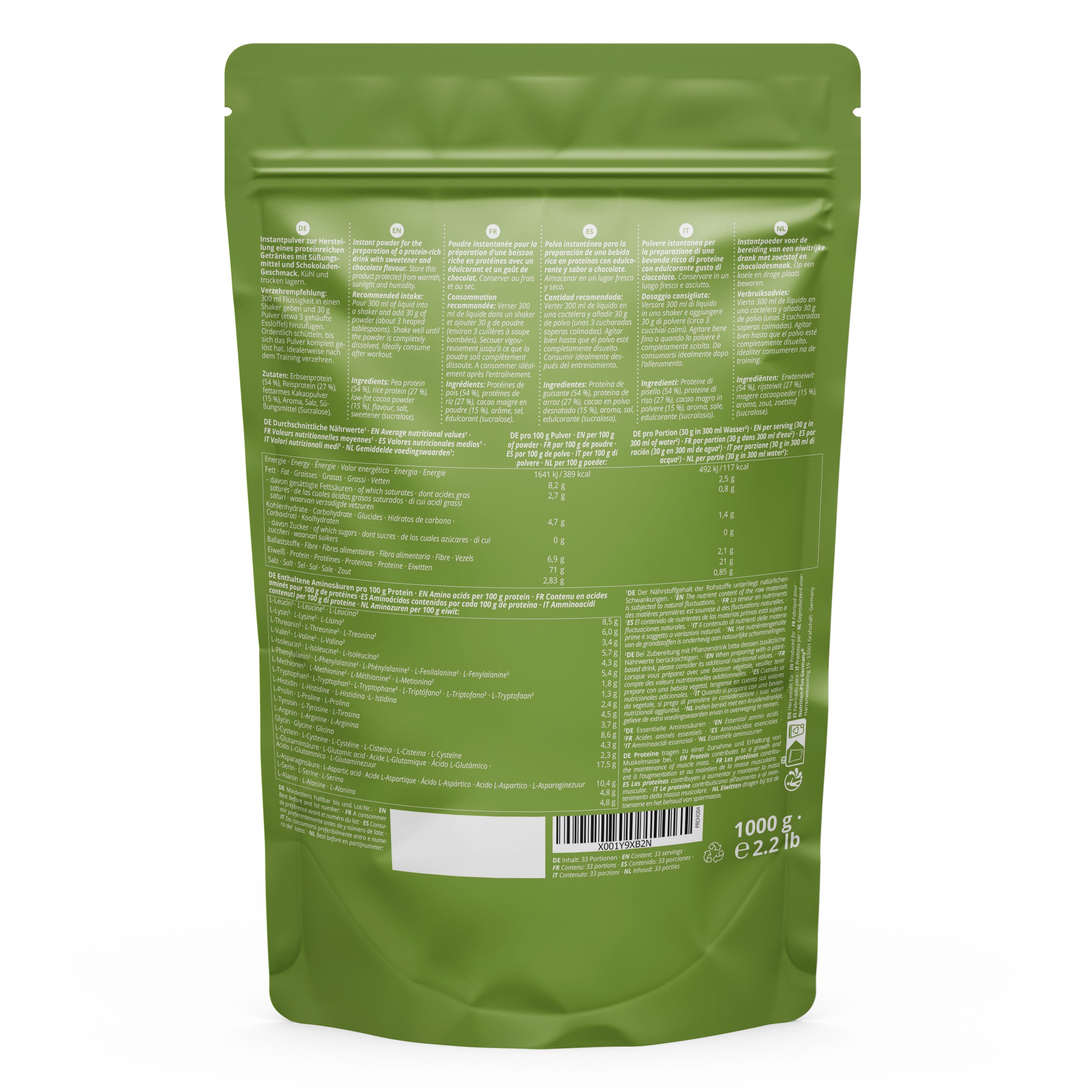 Nutri+ Erbsenprotein + Reisprotein 1kg - Pea Rice Protein