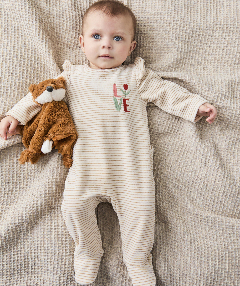DORS BIEN BÉBÉ EN COTON BIO IMPRIMÉ AVEC LISERÉS COULEUR DORÉE