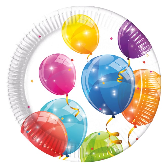 8 Teller - Ballons - Ø = ca. 23 cm