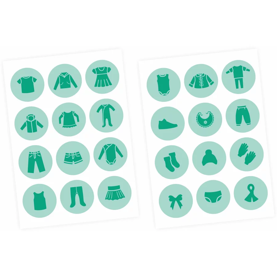Nikima Möbelaufkleber Ordnungssticker für Kleidung mint mint mint