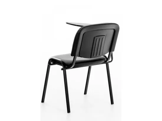 Chaise de salle à manger - Similicuir & Métal noir mat - Gris - Ken mit Klapptisch