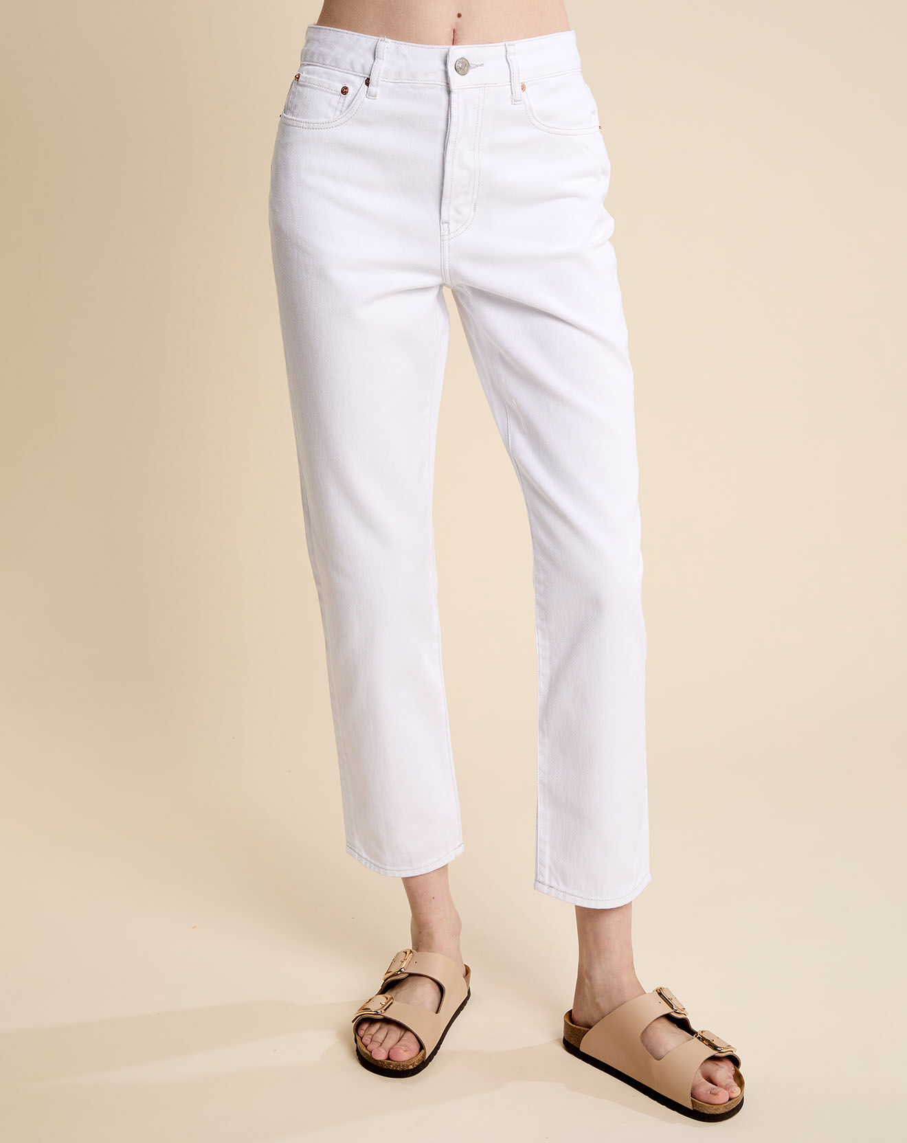 Bellerose Jean slim 100% Coton Bio Pam blanc