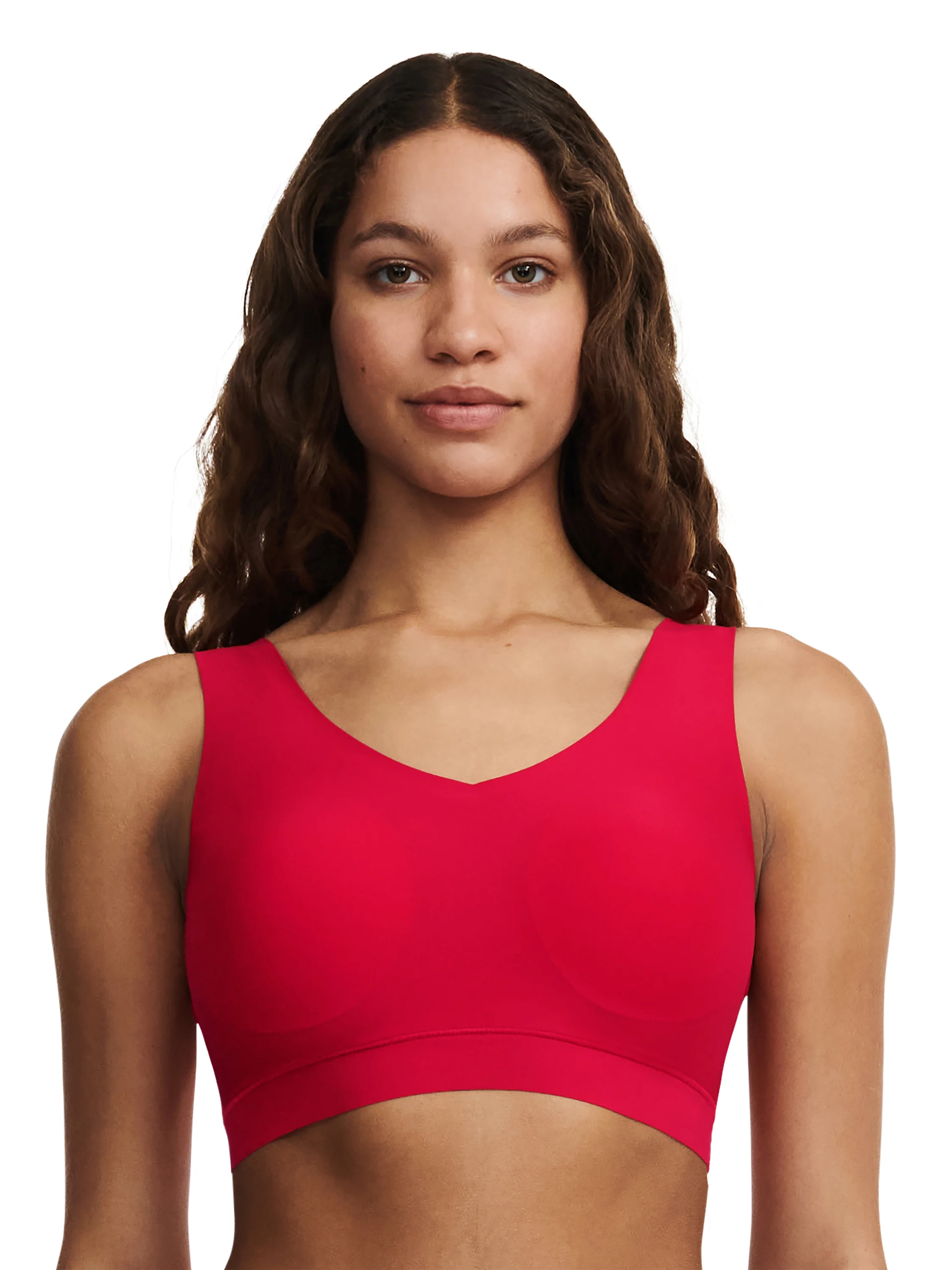 SOFTSTRETCH - Brassière coques v neck | Rouge