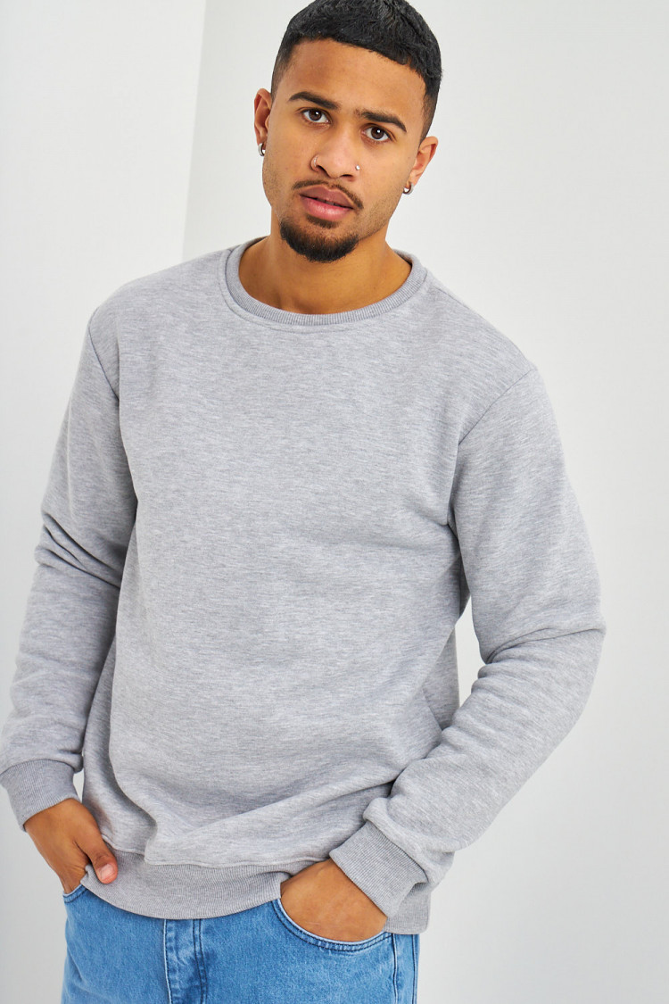 Sweat gris col rond