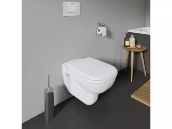 Pack WC suspendu DURAVIT D-code + bati support SIAMP + plaque + tabouret physiologique blanc