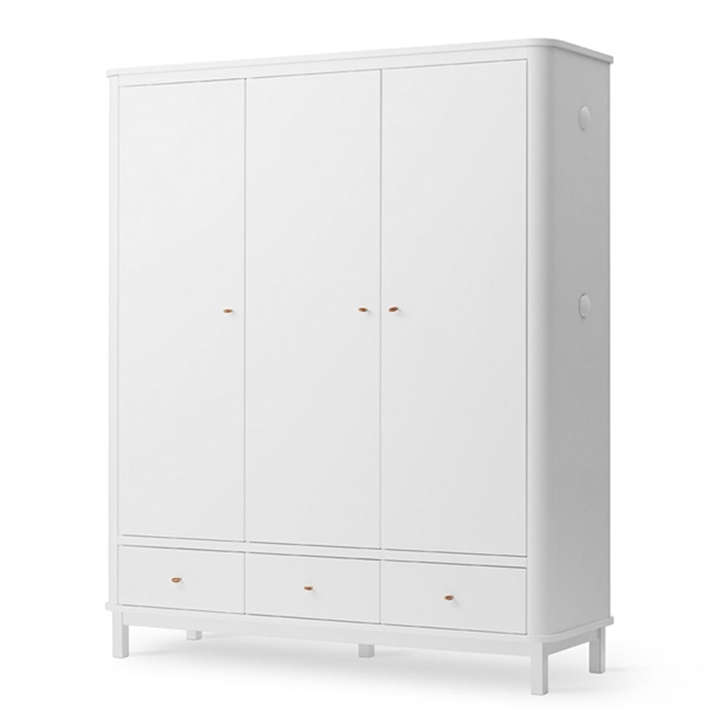Køb Oliver Furniture Wood Klædeskab 3 Døre Hvid
