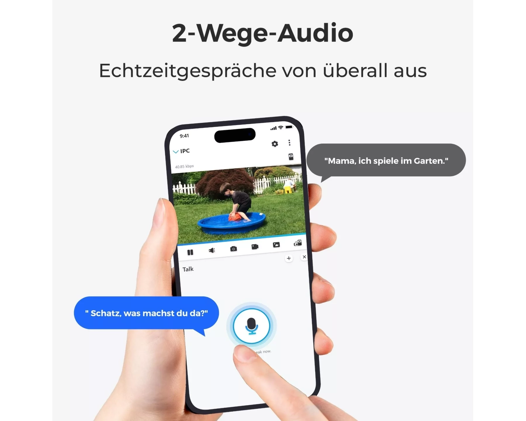 Reolink - 8MP WLAN Sicherheitskamera mit Nachtsicht / Spotlight / 4K Auflösung / Zwei-Wege-Audio / Bewegungserkennung   MicroSD Slot (B350) - Weiss
