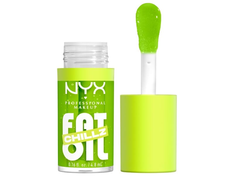 NYX Professional Makeup Lip Gloss Fat Oil Chillz Kiwi Freez Veganer Lip Gloss für 12 Stunden volle und gepflegte Lippen