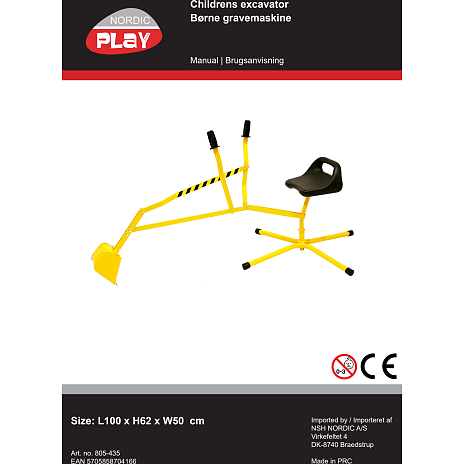 Nordic Play gravemaskine - gul og sort