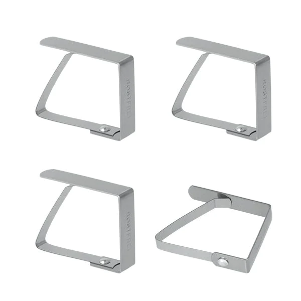 4 pinces fixes-nappe en inox