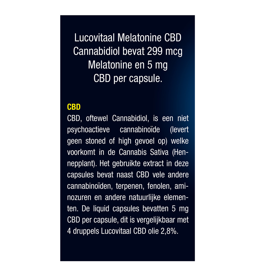 Lucovitaal Melatonine CBD 5Mg (30 capsules)